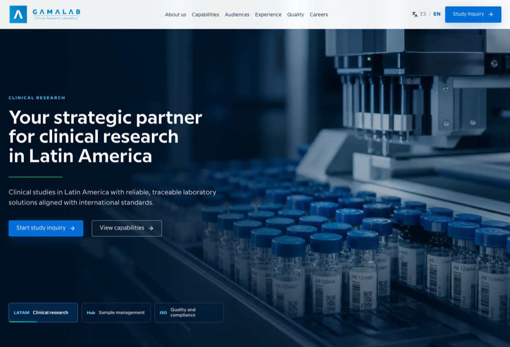 Gamalab homepage screenshot