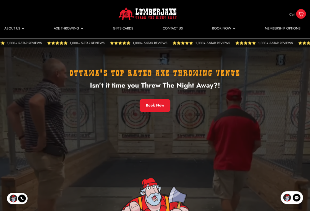 LumberJaxe homepage screenshot